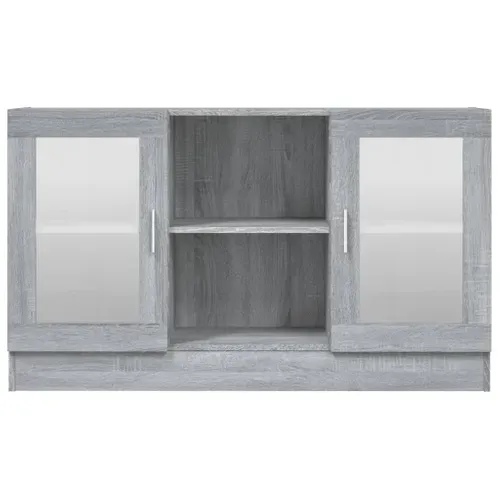 Armoire À Vitrine Sonoma Gris 120x30,5x70 Cm Bois Contreplaqué