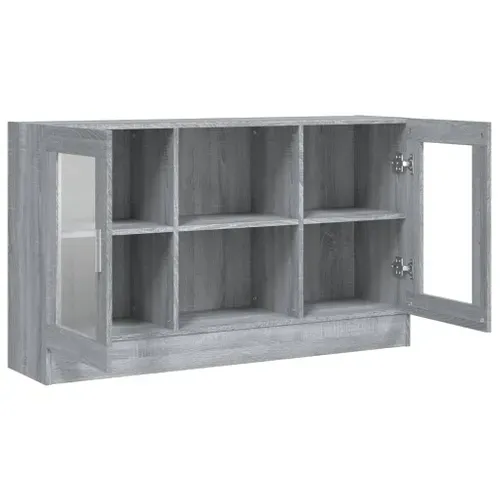 Armoire À Vitrine Sonoma Gris 120x30,5x70 Cm Bois Contreplaqué