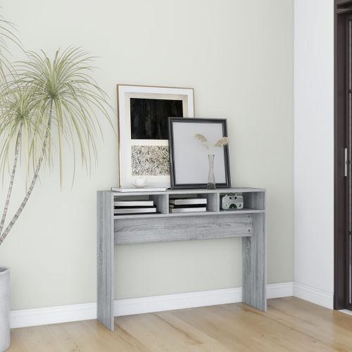 Table Console Sonoma Gris 105x30x80 Cm Bois Contreplaqué