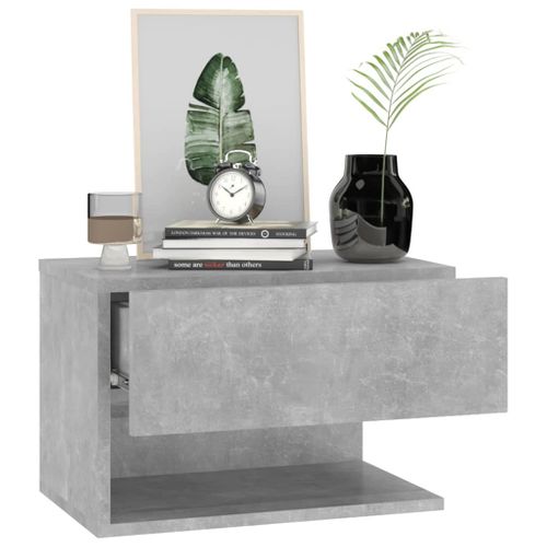 Table De Chevet Murale Gris Béton