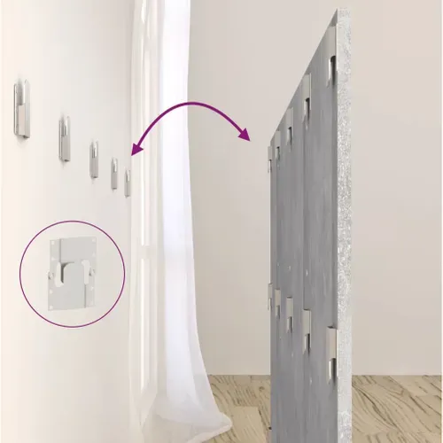 Tête De Lit Gris Béton 160 X 1,5 X 80 Cm Bois Contreplaqué Design Classique