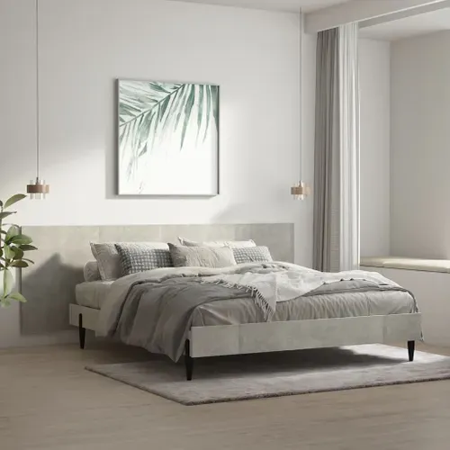 Tête De Lit Murale Gris Béton 240x1,5x80 Cm Bois Contreplaqué