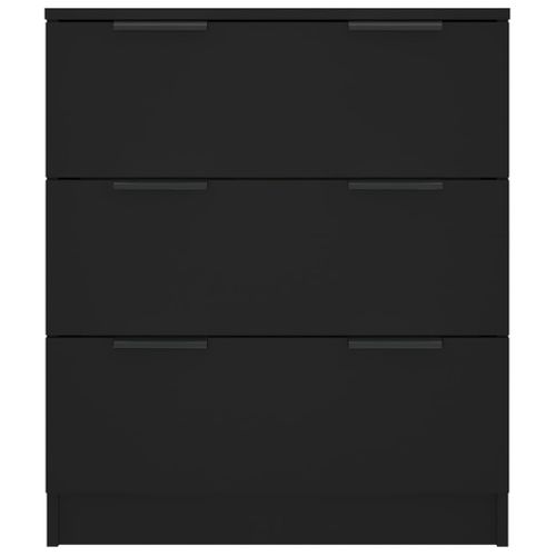 Commode Noir 60x30x70 Cm Bois Contreplaqué