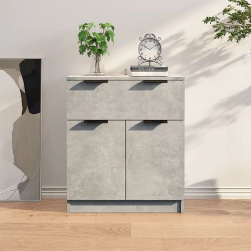 Buffet Gris Béton 60x30x70 Cm Bois Contreplaqué