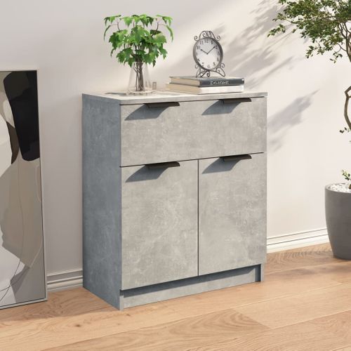 Buffet Gris Béton 60x30x70 Cm Bois Contreplaqué