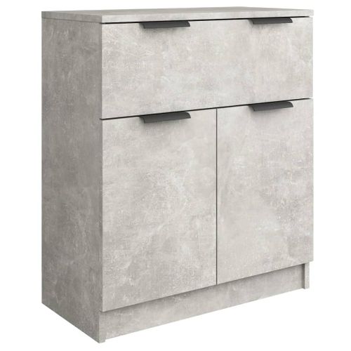 Buffet Gris Béton 60x30x70 Cm Bois Contreplaqué