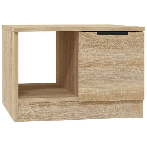 Table Basse Chêne Sonoma Bois Composé Rangement 50x50x36 Cm Compact Moderne