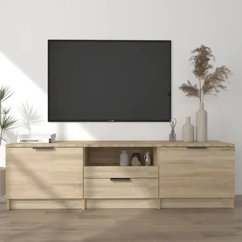 Meuble TV Chêne Sonoma 140x35x40 Cm Bois Contreplaqué