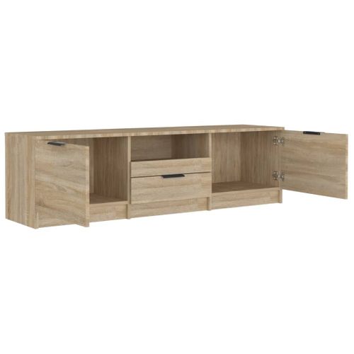 Meuble TV Chêne Sonoma 140x35x40 Cm Bois Contreplaqué