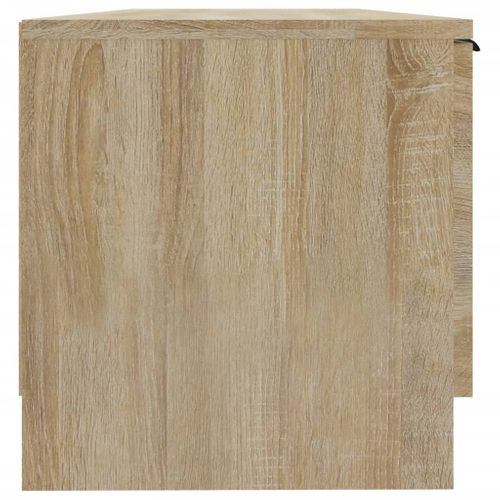 Meuble TV En Chêne Sonoma 102x35x36,5 Cm Avec 2 Compartiments Fermés 2 Compartiments Ouverts