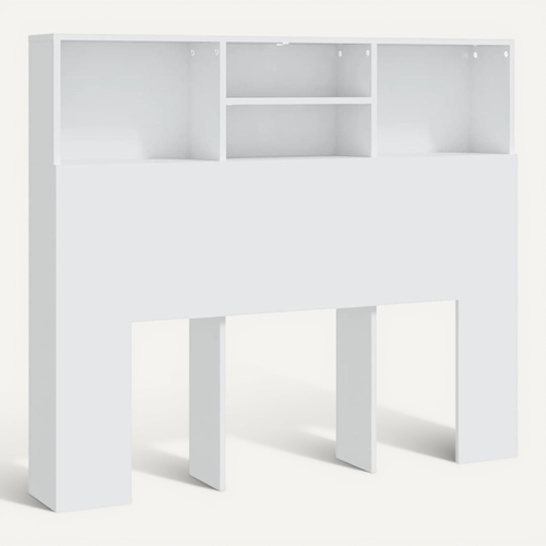 Armoire De Tête De Lit Lot 1 Bois Contreplaqué Blanc 120x19x103,5 Cm Compact