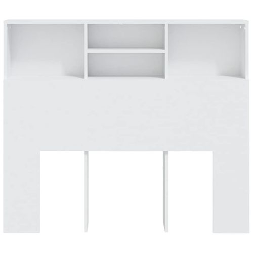 Armoire De Tête De Lit Lot 1 Bois Contreplaqué Blanc 120x19x103,5 Cm Compact