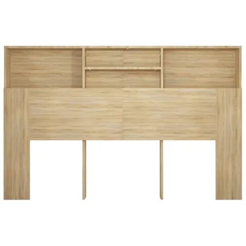 Armoire De Tête De Lit Chêne Sonoma 160x19x103,5 Cm Sommier à Lattes Lit Double Chambre