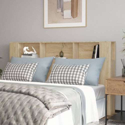Table De Chevet 180x18,5x104,5 Cm Chêne Sonoma Avec Tiroirs Design Contemporain Pour Chambre