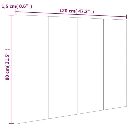 Tête De Lit Chêne Marron 120x1,5x80 Cm Bois Contreplaqué