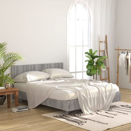 Tête De Lit Slim Bois Composé Gris Sonoma 160x1,5x80 Cm Moderne