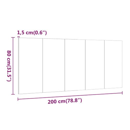 Tête De Lit Chêne Marron 200x1,5x80 Cm Bois Contreplaqué