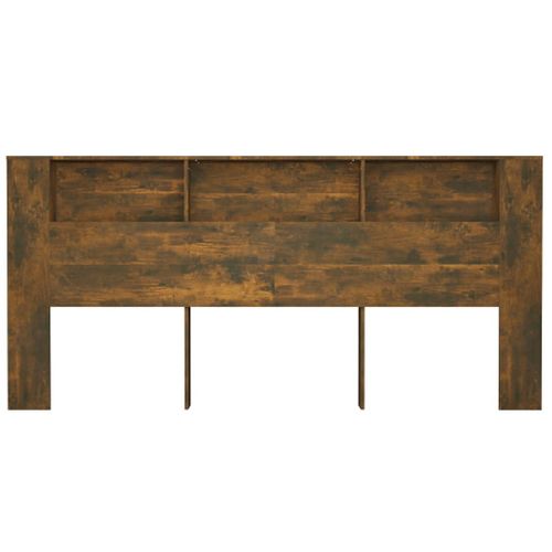 Armoire De Tête De Lit Chêne Fumé 220x18,5x104,5 Cm