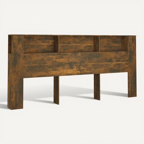 Armoire De Tête De Lit Chêne Fumé 220x18,5x104,5 Cm