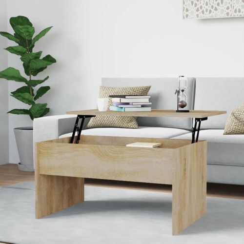 Table Basse Avec Plateau Relevable Rangement Hauteur Réglable Table De Salon 80x50,5x41,5 Cm