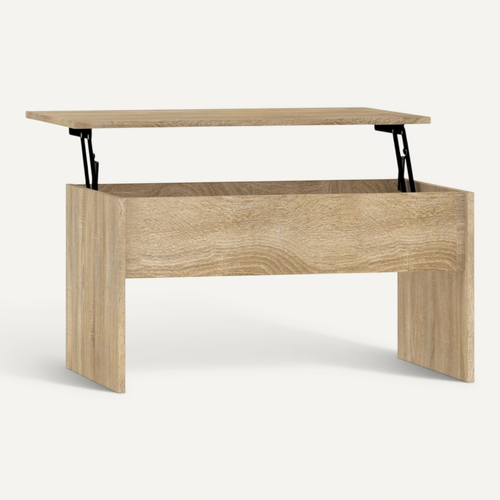 Table Basse Avec Plateau Relevable Rangement Hauteur Réglable Table De Salon 80x50,5x41,5 Cm