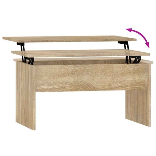 Table Basse Avec Plateau Relevable Rangement Hauteur Réglable Table De Salon 80x50,5x41,5 Cm
