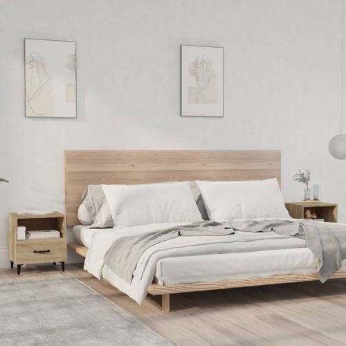 Tables De Chevet 2 Pièces Chêne Sonoma Bois Contreplaqué