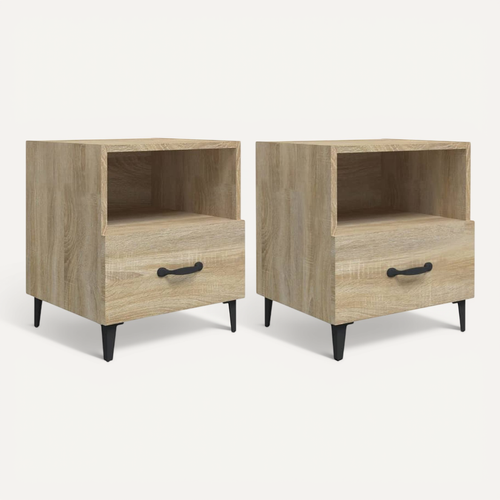 Tables De Chevet 2 Pièces Chêne Sonoma Bois Contreplaqué