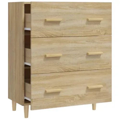 Buffet Chêne Sonoma 70x34x90 Cm Bois Contreplaqué