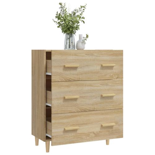 Buffet Chêne Sonoma 70x34x90 Cm Bois Contreplaqué