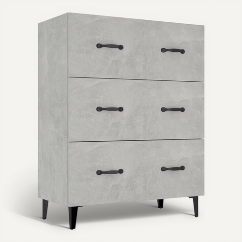 Buffet Gris Béton 69,5x34x90 Cm Bois Contreplaqué
