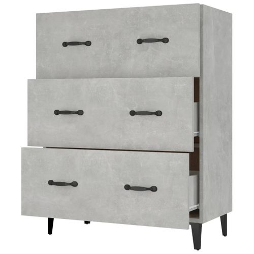 Buffet Gris Béton 69,5x34x90 Cm Bois Contreplaqué