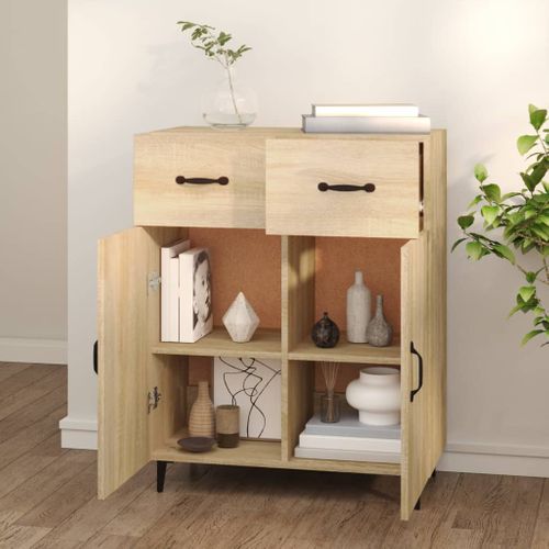 Buffet Chêne Sonoma 69,5x34x90 Cm Bois Contreplaqué