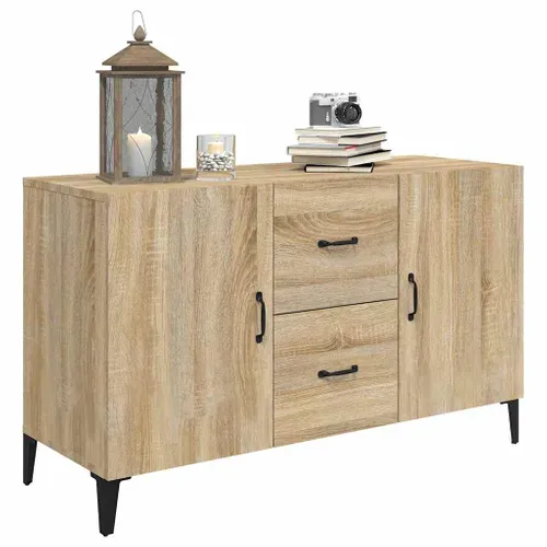 Buffet Chêne Sonoma 100x36x60 Cm Meuble Rangement Fonctionnel Salon