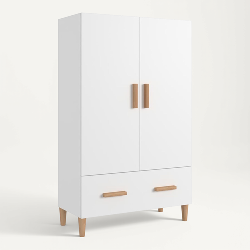 Buffet Blanc 70x31x115 Cm Bois Contreplaqué