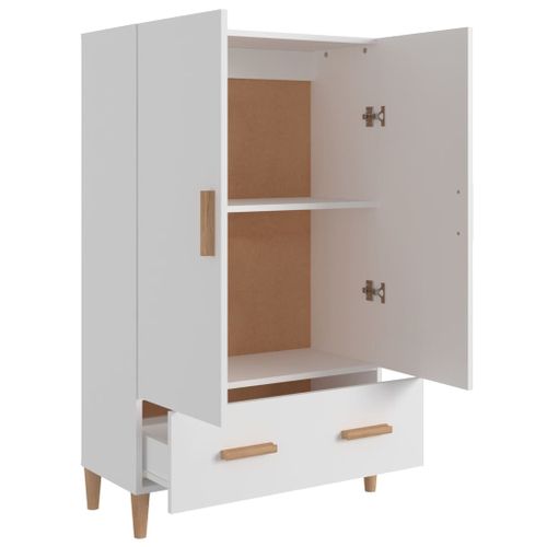 Buffet Blanc 70x31x115 Cm Bois Contreplaqué
