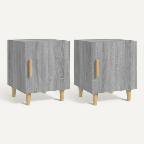 Tables De Chevet 2 Pièces Sonoma Gris Bois Contreplaqué