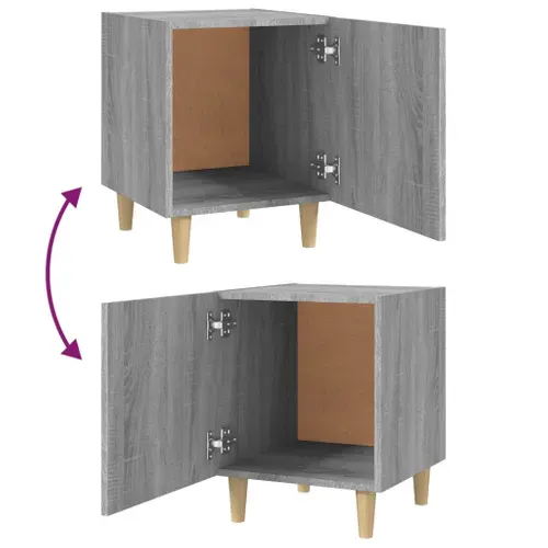 Tables De Chevet 2 Pièces Sonoma Gris Bois Contreplaqué