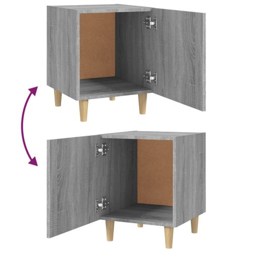 Tables De Chevet 2 Pièces Sonoma Gris Bois Contreplaqué