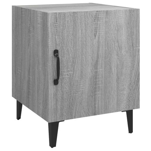 Tables De Chevet 2 Pièces Sonoma Gris Bois Contreplaqué