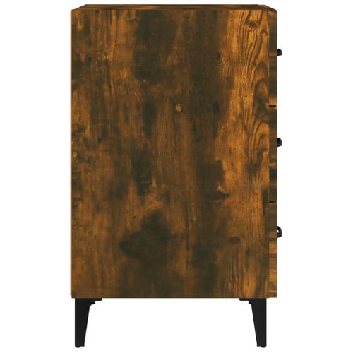 Table De Chevet Chêne Fumé 40x40x66 Cm Bois Contreplaqué