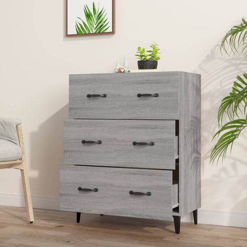 Buffet Sonoma Gris 69,5x34x90 Cm Bois Contreplaqué