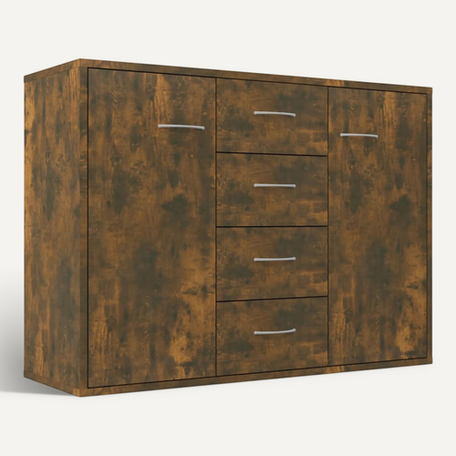 Buffet Chêne Fumé 88x30x65 Cm Bois Contreplaqué