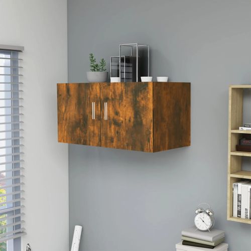 Armoire Murale Chêne Fumé 80x39x40 Cm Bois Contreplaqué