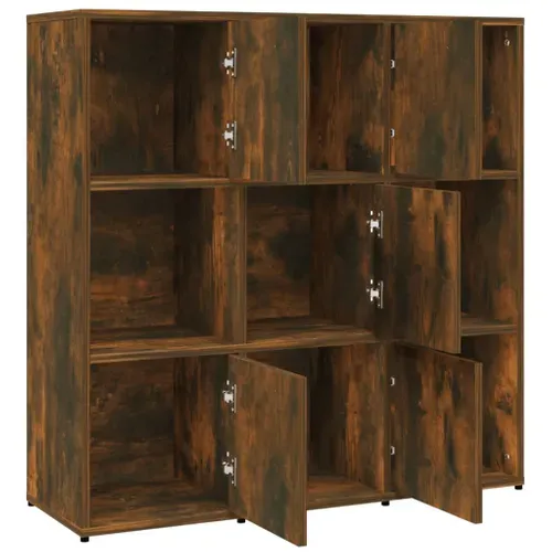 Bibliothèque Chêne Fumé 90x30x90 Cm Bois Contreplaqué