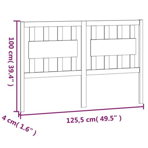 Tête De Lit Gris 125,5x4x100 Cm Bois Massif De Pin