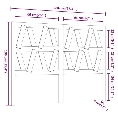 Tête De Lit 146x4x100 Cm Bois Massif De Pin