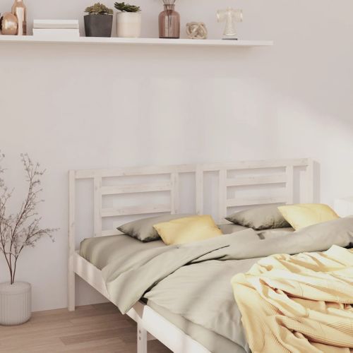 Tête De Lit Blanc 166x4x100 Cm Bois De Pin Massif
