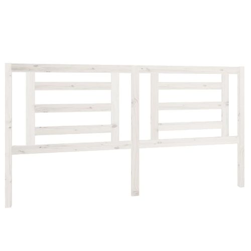 Tête De Lit Blanc 186x4x100 Cm Bois De Pin Massif