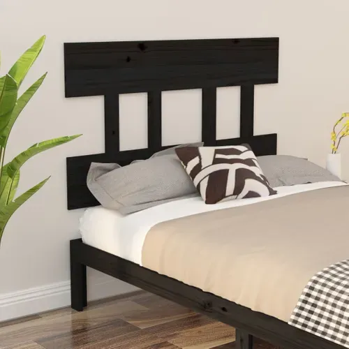 Tête De Lit Noir 103,5x3x81 Cm Bois Massif De Pin